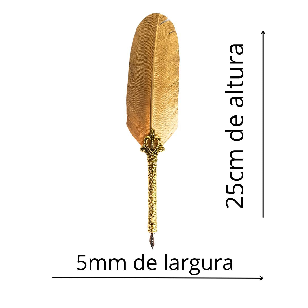 Caneta Tinteiro Pena Simples Dourado M1 Caneta Tinteiro Pena Simples Dourado M1